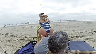 Passers-by looked&comma; but she continued until I cum&period; Public anal&period;